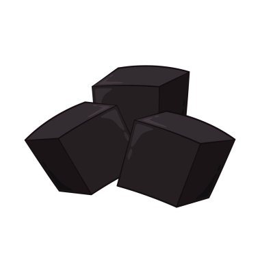 Grass jelly vector. Grass jelly isolated on white background. Vector illustration of sweet dessert concept. Pile of Grass jelly.