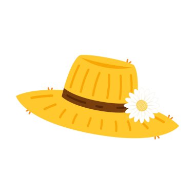 Farmer hat on white background. Peasant hat vector.