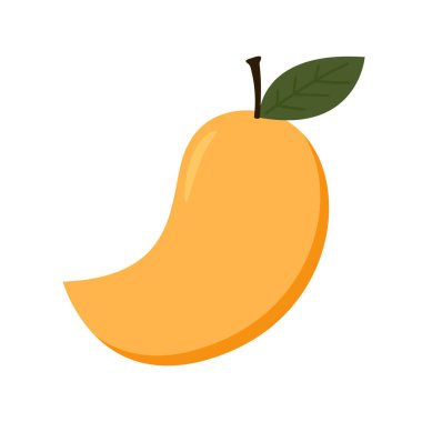 Mango vektörü. Beyaz arka planda mango. Tabakta mango var. Tayland tatlısı. Mango yapışkan pirinç..
