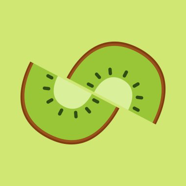 Kiwi icon vector. symbol. logo design. Kiwi vector on green background.