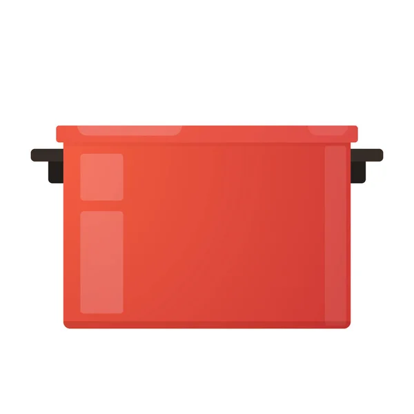 鍋漫画のベクトル 鍋に湯を沸かす 水と蒸気でストーブの上の赤い調理鍋 — ストックベクタ