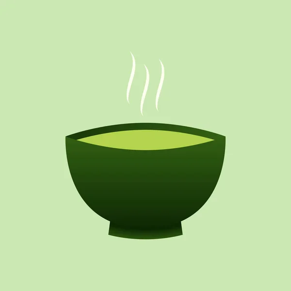 Vektorillustration Mit Grünem Tee Becher Mit Matcha Latte Vorhanden Matcha — Stockvektor