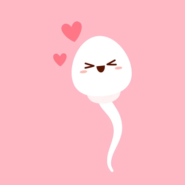 Joyeux Heureux Spermatozoïdes Drôles Ovum Dessin Animé Vectoriel Plat Illustration — Image vectorielle