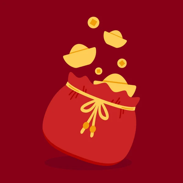 Chinese New Year Money Pocket Vector Chinese Money Bag Vector — Vettoriale Stock