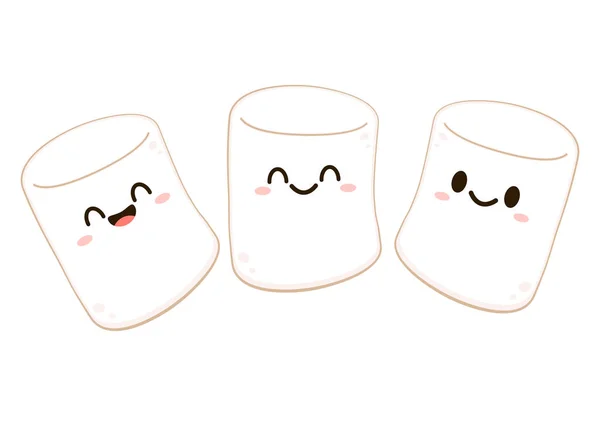 Καρτούν Ζαχαρωτά Σχεδιασμός Χαρακτήρων Marshmallow Διάνυσμα Μολόχας — Διανυσματικό Αρχείο