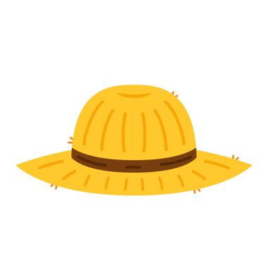 Farmer hat on white background. Peasant hat vector.
