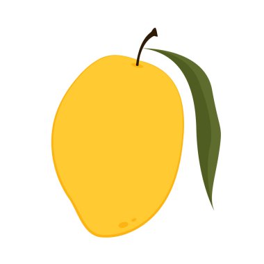 Mango vektörü. Beyaz arka planda mango. Logo tasarımı. Mango karikatür vektörü. Tayland tatlısı..