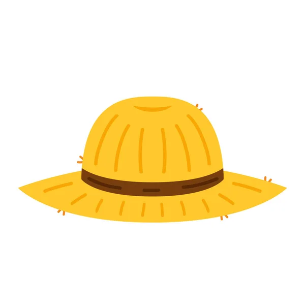 Farmer Hat White Background Peasant Hat Vector — Stock vektor