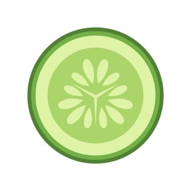 Salatalık dilimi ikonu. Salatalık vektörü.