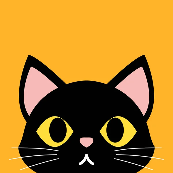 Happy Halloween Greeting Card Cute Cat Holidays Cartoon Character — Stock Vector