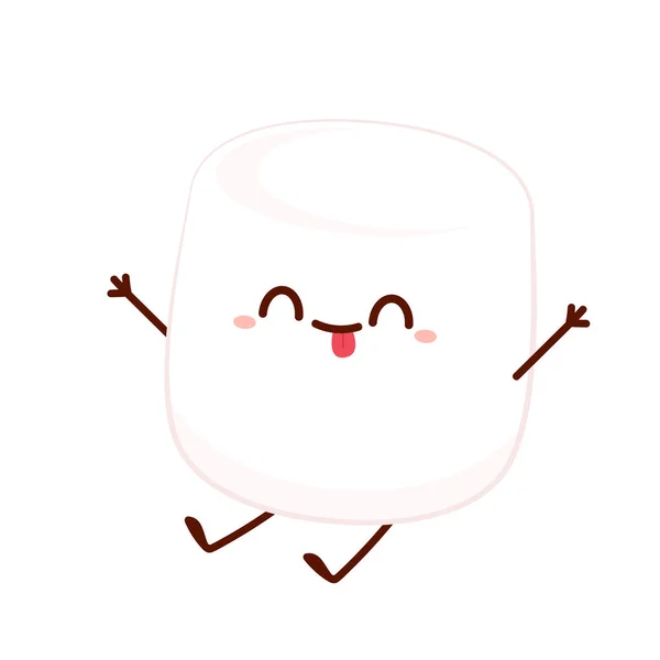 White Marshmallow Cartoon Marshmallow Character Design Marshmallow Vector —  Vetores de Stock