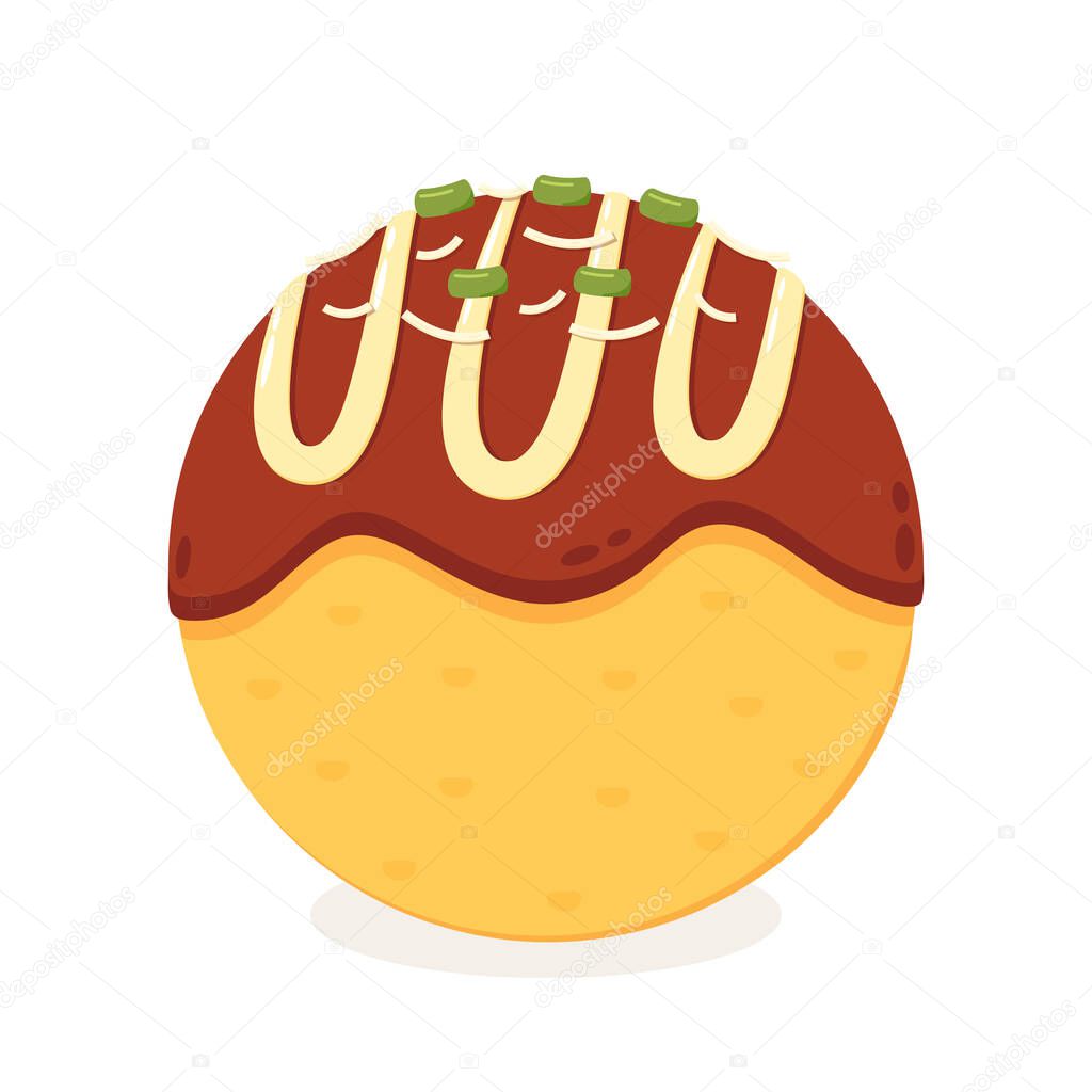 Takoyaki logo design. Takoyaki symbol vector. Takoyaki is japanese food.