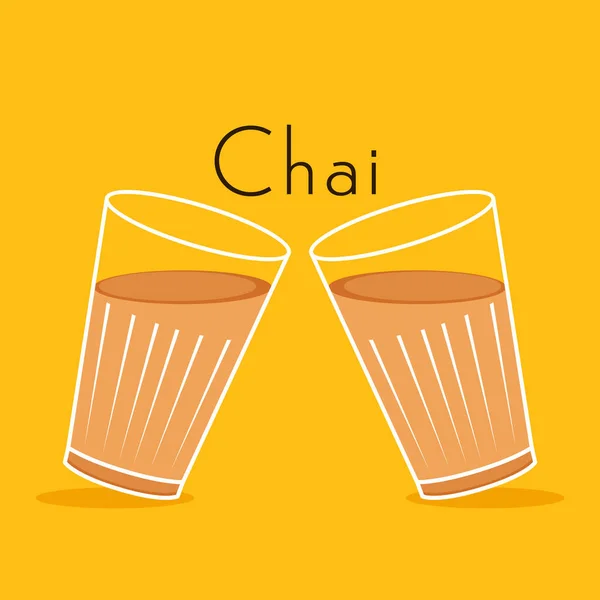 Indisches Heißgetränk Indisches Chai Symbol Chai Ist Ein Indisches Getränk — Stockvektor
