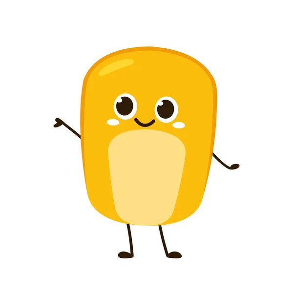 Mascote Grãos Milho Ilustração Desenhos Animados Alimentos Com Diferentes Expressões — Vetor de Stock