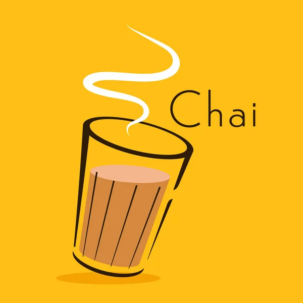 Vettore Indiano Bevande Calde Icona Chai Indiana Chai Drink Indiano — Vettoriale Stock