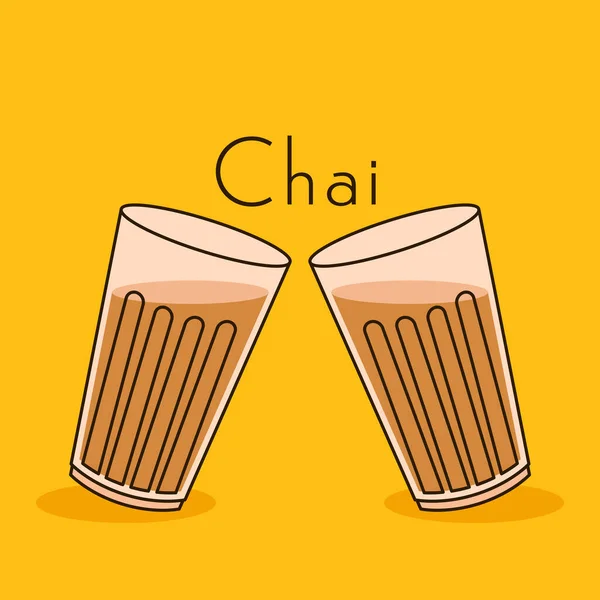 Vetor Bebida Quente Indiano Ícone Chai Indiano Chai Bebida Indiana — Vetor de Stock