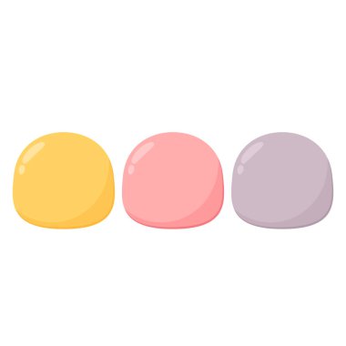 Mochi ikon vektörü. Mochi logo tasarımı. Japon pirinç tatlısı.