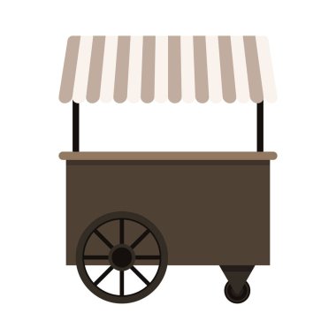 Renkli bir arka planda fast food vagonu. Kaydet.