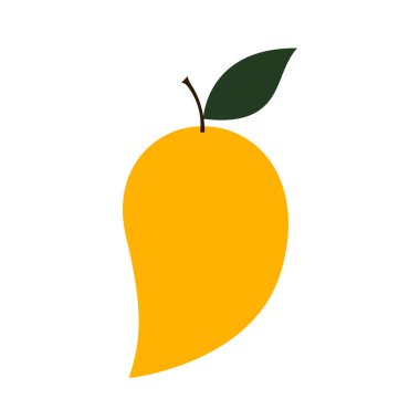 Mango vektörü. Beyaz arka planda mango. Logo tasarımı. Mango karikatür vektörü. Tayland tatlısı..