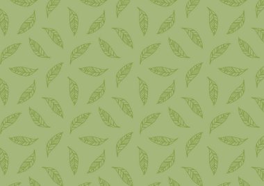Yeşil çay desenli duvar kağıdı. Yeşil çay karalama vektörü. Eşleştirme deseni.
