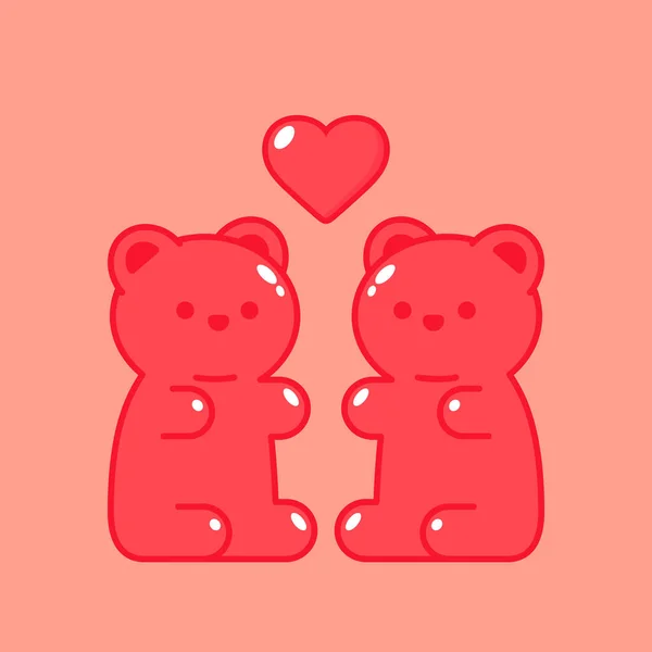 Jelly Bears Fruit Gummy Character Illustrator Vector Design Jelly Bears — Stock vektor