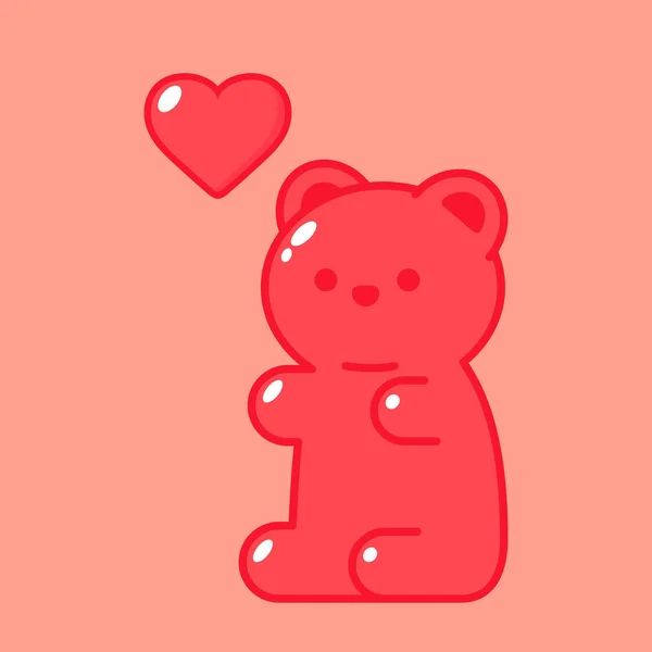 Jelly Bears Fruit Gummy Character Illustrator Vector Design Jelly Bears — 스톡 벡터