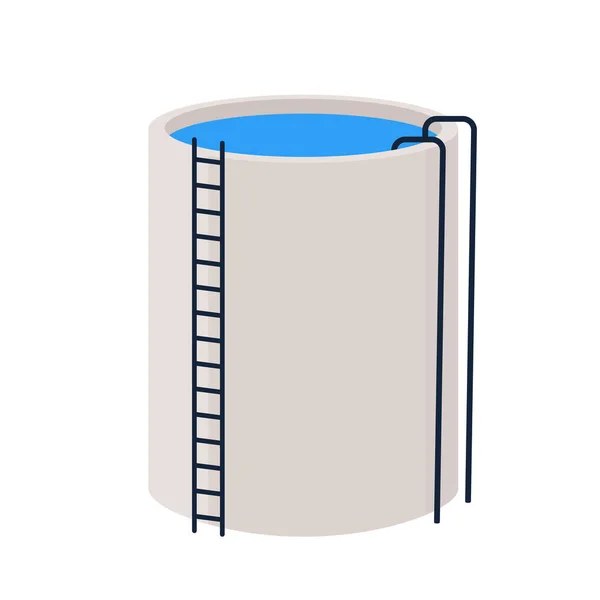 Water Tank Vector Tik Maar Watertank Witte Achtergrond — Stockvector