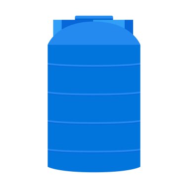 Water tank vector. Tap. Blue water tank on white background.