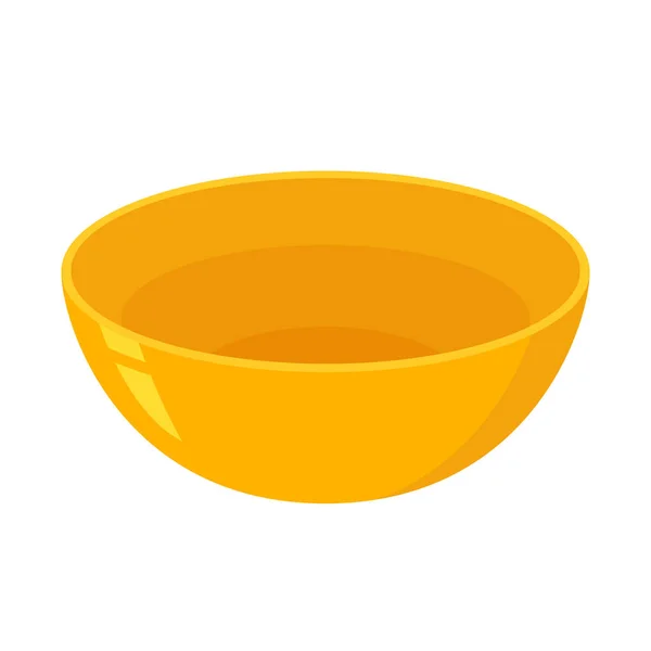 Yellow Bowl Bol Sur Fond Blanc Vecteur Bol — Image vectorielle