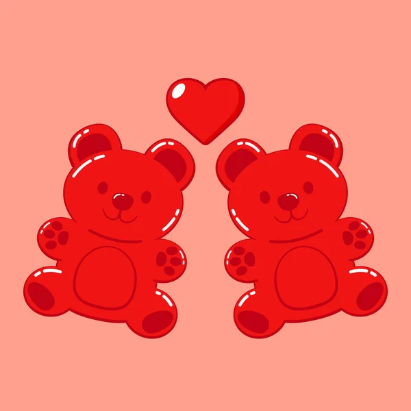 Jelly Bears Fruit Gummy Character Illustrator Vector Design Jelly Bears — Vettoriale Stock