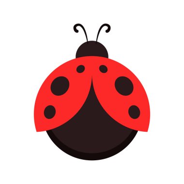 Uğur böceği vektörü. Beyaz arka planda uğur böceği. Duvar kağıdı. sembol.