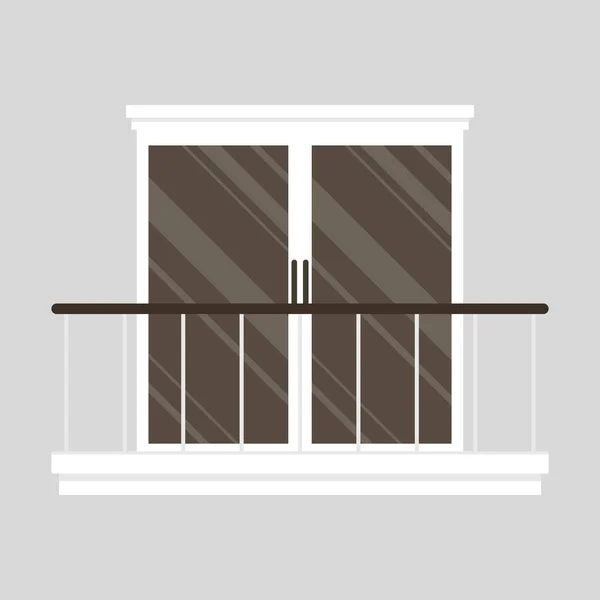 Balkonvektor Freiraum Für Text Tapete Türvektor — Stockvektor