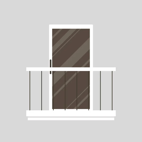 Balkon Vektor Ruang Kosong Untuk Teks Kertas Dinding Vektor Pintu - Stok Vektor