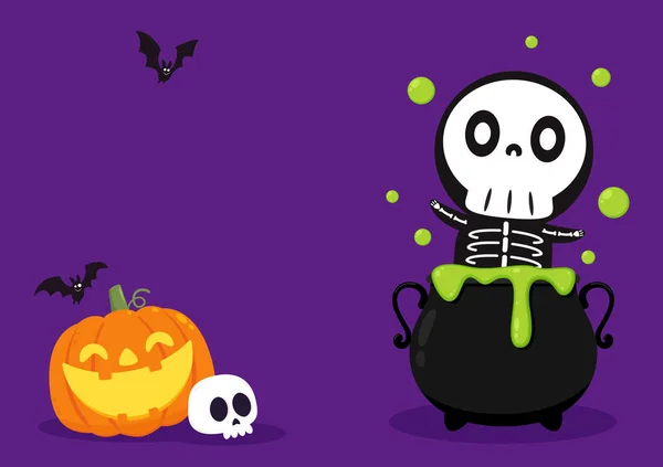 Halloween Sorcières Chaudron Violet Avec Potion Poison Isolé Sur Fond — Image vectorielle