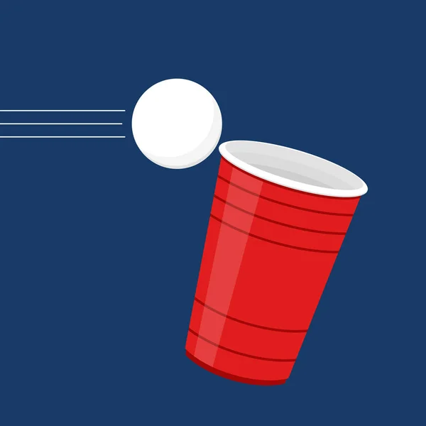 Red Beer Cup Cup Vector Wallpaper Vector Illustration Beer Pong — Archivo Imágenes Vectoriales