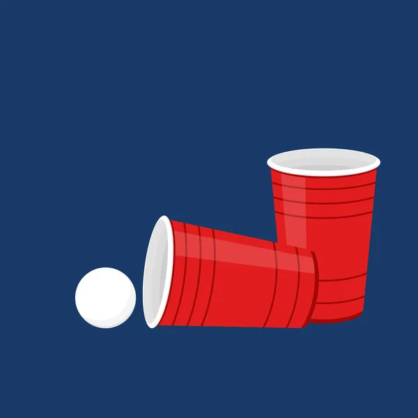 Κόκκινο Ποτήρι Μπύρας Διάνυσμα Ταπετσαρία Εικονογράφηση Διάνυσμα Της Μπύρας Pong — Διανυσματικό Αρχείο