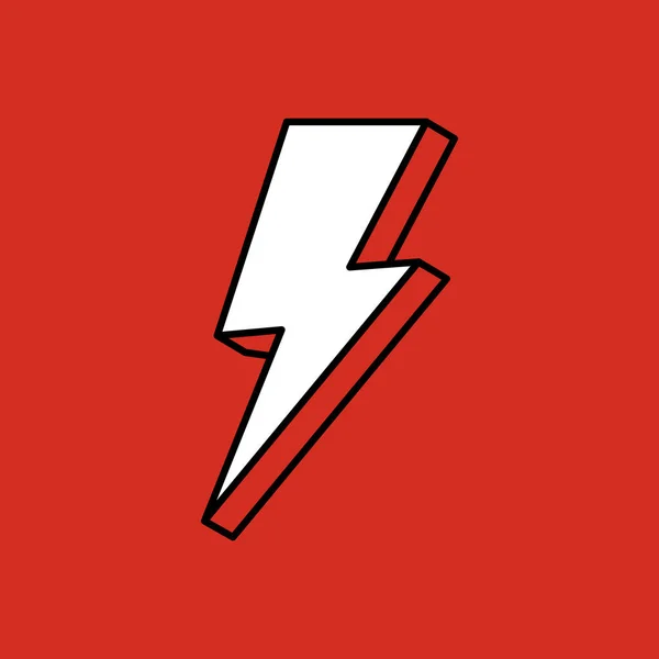 Flash Ikon Vektor Piros Háttérrel Bolt Vagy Mennydörgés Ikon Vektor — Stock Vector
