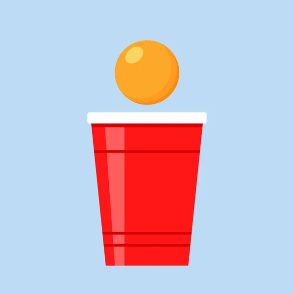 Red Beer Cup Cup Vector Wallpaper Vector Illustration Beer Pong — Stock vektor