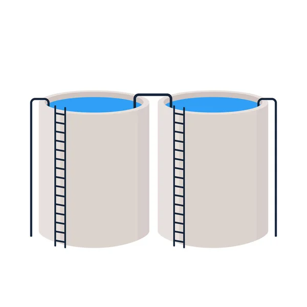 Wassertank Vektor Tippen Wassertank Auf Weißem Hintergrund — Stockvektor