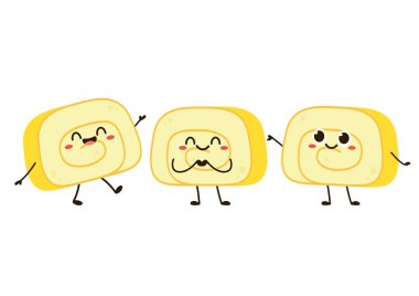 Tamagoyaki is Japanese food. Tamagoyaki cartoon vector. Egg roll.