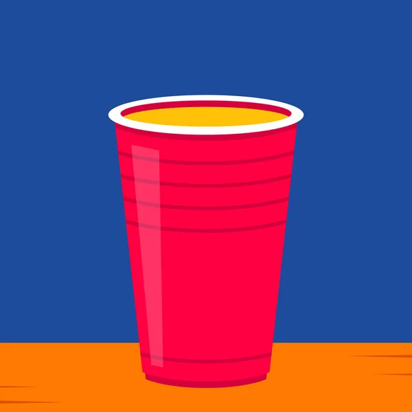 Red Beer Cup Cup Vector Wallpaper Vector Illustration Beer Pong — Vector de stock