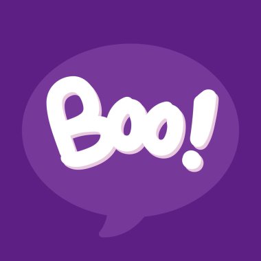 Boo işareti. Boo mesajı. Tek bir kelime. Yazdırılabilir grafik tişörtü. Baskı için karalama tasarımı. Vektör çizimi. Renkli. Mutlu Cadılar Bayramı tebrik kartı.