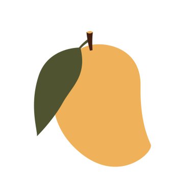 Beyaz arka planda mango. Logo tasarımı. Mango karikatür vektörü. Mango izole edildi.