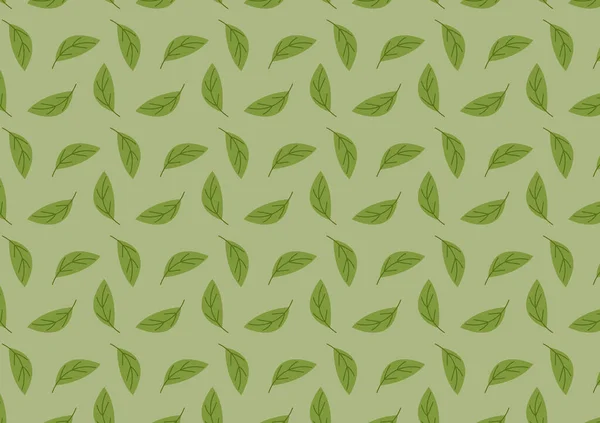 Yeşil Çay Desenli Duvar Kağıdı Yeşil Çay Karalama Vektörü Eşleştirme — Stok Vektör