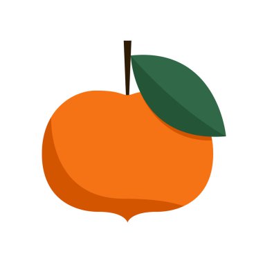 Şeftali çizgi film vektörü. Yaprak ikonlu şeftali. Beyaz arkaplanda kalp şeklinde şeftali meyveleri var. Çiftlik, doğal yiyecek, taze meyve..