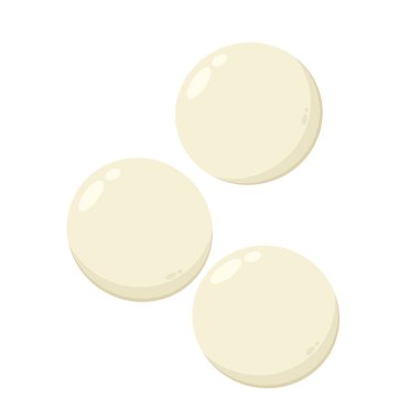 Beyaz arka planda balık topları. Sokak Asya yemekleri. Vektör çizimi. Balık topları izole vektör.