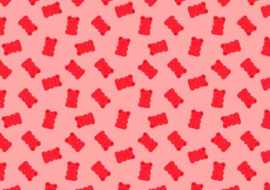 Jelly bears pattern. Jelly bears fruit gummy. Jelly bears vector.