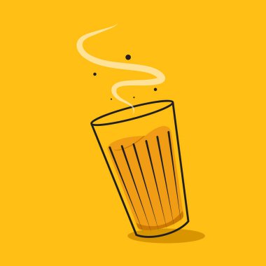 Hint sıcak içecek vektörü. Hint chai ikonu. Chai, Hint içkisidir. Kerala çay evi illüstrasyon vektörü. Hint Kerala yol kenarı. Kerala çay dükkanı çizimi. Kerala Eski.