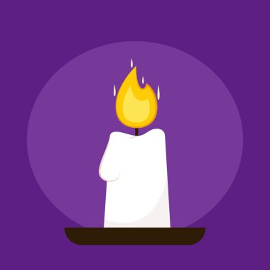 Cadılar Bayramı mumu. Farklı yanık aşamalarında mum yakmak. Basit ve temiz modern çizgi film stili vektör çizimi.