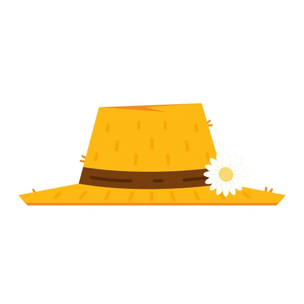 Farmer Hat White Background Peasant Hat Vector — 스톡 벡터